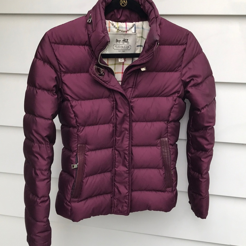 Coach Down eggplant Purple Jacket XS ❄️☃️⛄️